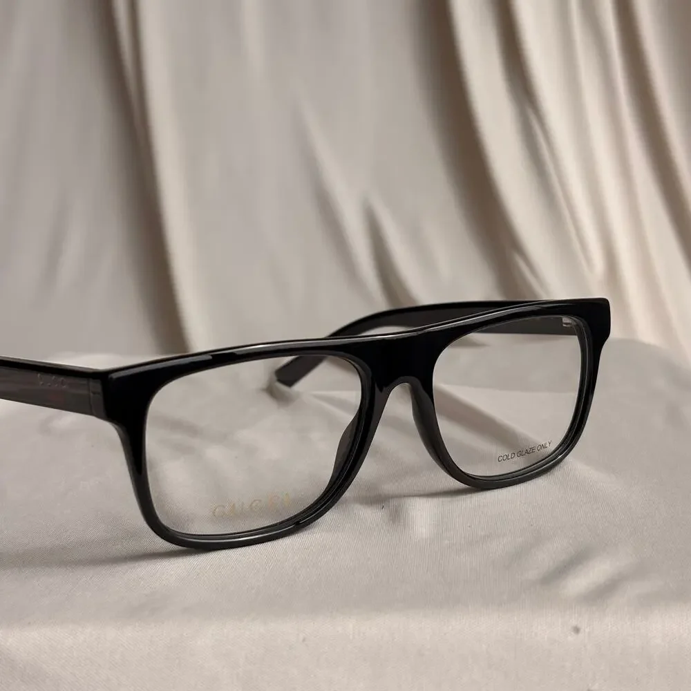 Gucci Black Square Eyeglasses - GG1117O - Red & Green Web, NIB